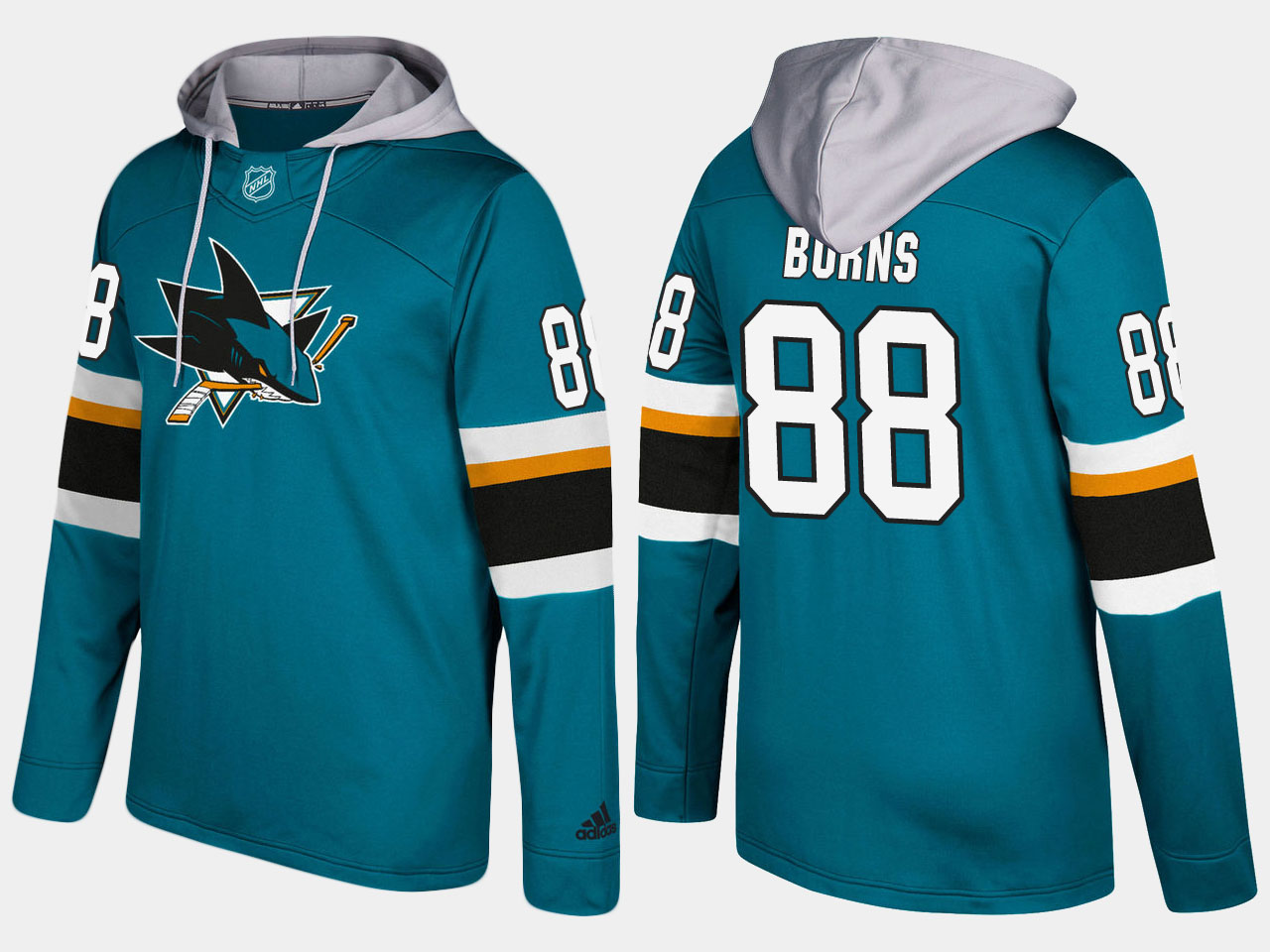 NHL Men San Jose sharks #88 brent burns blue hoodie->san jose sharks->NHL Jersey